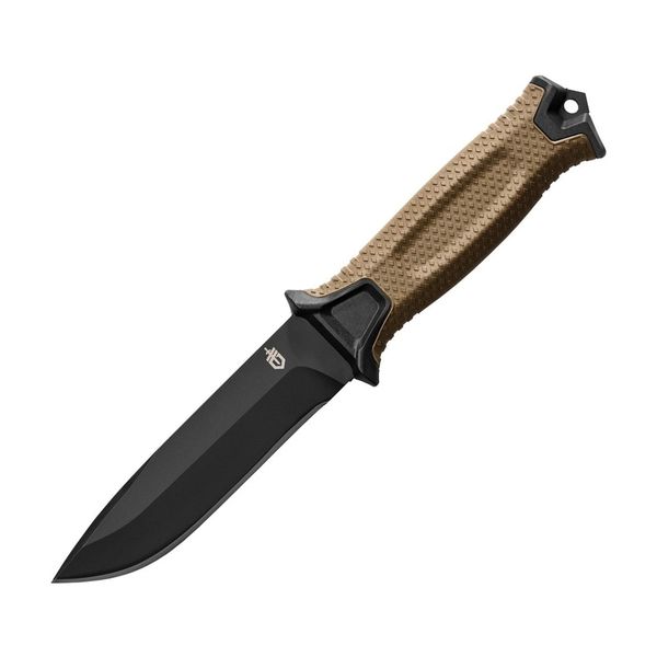 Gerber 31-003615 STRONGARM Plain outdoorový nôž 12,5 cm, čierna, hnedá, FRN/guma, puzdro