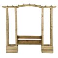 vidaXL Záhradná pergola s lavičkou a kvetináčmi impregnovaný masív