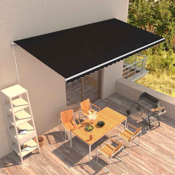 vidaXL Ručne zaťahovacia markíza 600x300 cm antracitová