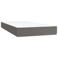 vidaXL Matrac s taštičkovými pružinami stredná tvrdosť sivý 100x200x20 cm umelá koža