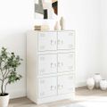 vidaXL Komoda biela 67x39x107 cm oceľová