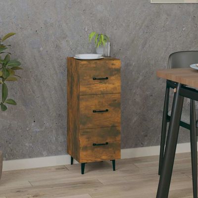 vidaXL Komoda dymový dub 34,5x34x90 cm spracované drevo