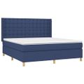vidaXL Posteľ boxsping s matracom a LED modrá 160x200 cm látka