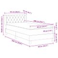 vidaXL Posteľ s pružinovým rámom Tmavo šedá 200 x 90 cm Zamat