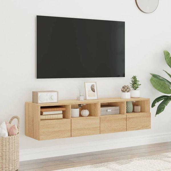 vidaXL TV nástenné skrinky 2 ks dub sonoma 60x30x30cm kompozitné drevo