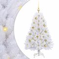 vidaXL Umelý Sklápací Vianočný Stromček Biela 120 cm PVC a oceľ