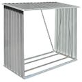 vidaXL Záhradná kôlňa na drevo z galvanizovanej ocele 163x83x154 cm sivá