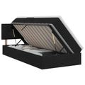 vidaXL Postel s úložným prostorem a matrací Čierna 100 x 200 cm Zamat