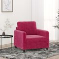vidaXL Kreslo vínovo-červené 60 cm zamat