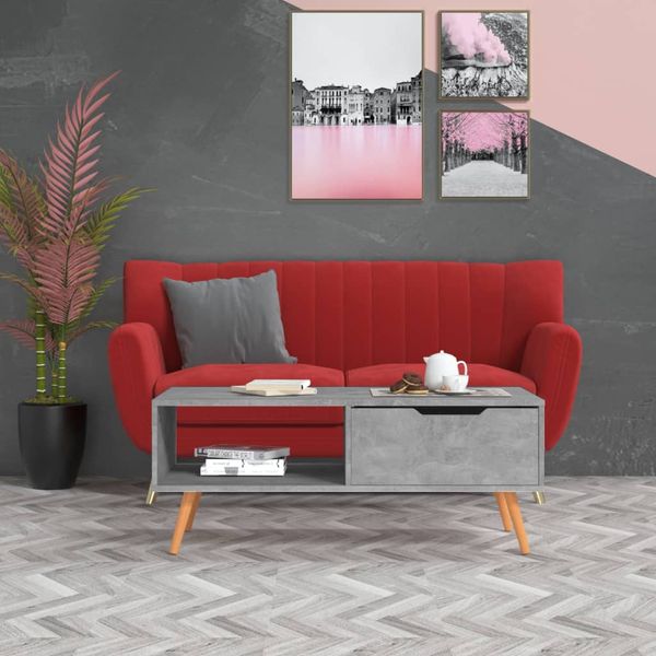vidaXL Konferenčný stolík betónovo sivý 100x49,5x43cm kompozitné drevo