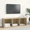 vidaXL Knižnica/TV skrinka, dub sonoma 36x30x114 cm, kompozitné drevo