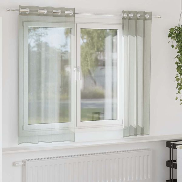 vidaXL Voálové závesy s priechodkami 2 ks svetlosivé 140x140 cm