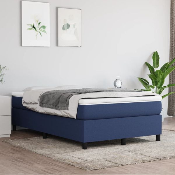 vidaXL Posteľný rám s boxspringom Modrá 120x200cm Látka