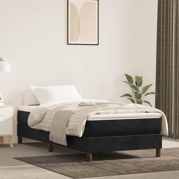 vidaXL Matrac s taštičkovými pružinami stredná tvrdosť čierny 120x190x20 cm zamat