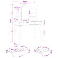 vidaXL Sada toaletného stolíka FAUSKE 4 ks Biela 100 x 50 x 143 cm