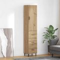 vidaXL Highboard Remeselný dub 34,5 x 34 x 180 cm Kompozitné drevo