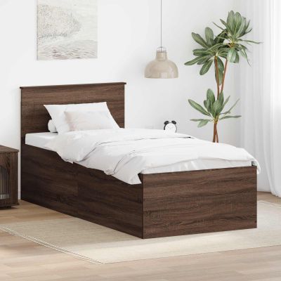 vidaXL Rám postele Hnedý dub 75 x 190 cm Kompozitné drevo