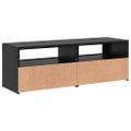 vidaXL TV skrinka s LED svetlami, čierny dub 120x35x40 cm, umelé drevo