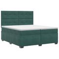 vidaXL Posteľ boxspring s matracom Tmavozelená 200 x 200 cm Zamat