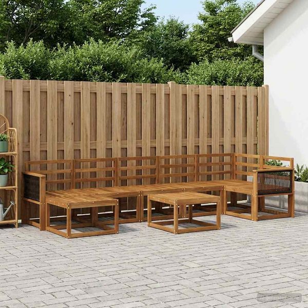 vidaXL Záhradná súprava gaučov 8 pcs Prírodná Pevné akáciové drevo