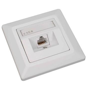 Solarix - zásuvka  1x RJ45, UTP, Cat 6, pod omietku, biela