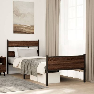vidaXL Posteľný rám bez matraca hnedý dub 80x200 cm kompozitné drevo