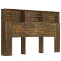vidaXL Čelo postele so skrinkou dymový dub 160x19x103,5 cm