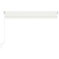 vidaXL Ručne zaťahovacia markíza s LED 400x300 cm krémová