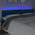 vidaXL Čelo postele s LED tmavomodré 200x7x78/88 cm zamat