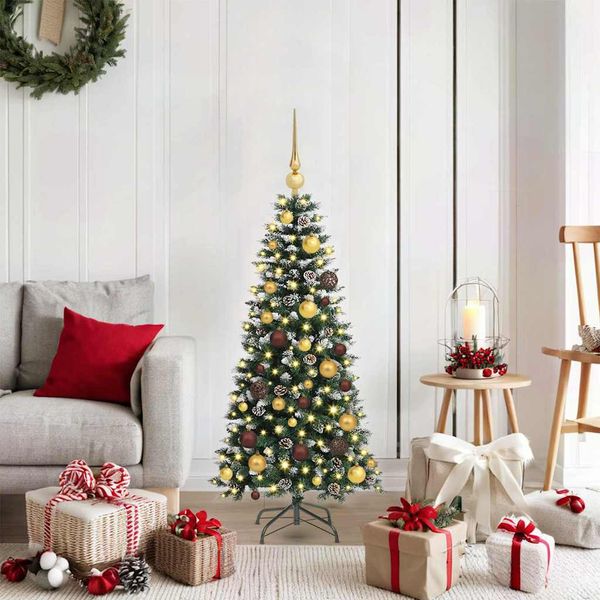 vidaXL Umelý vianočný stromček Zelená 120 cm PVC, plast a oceľ