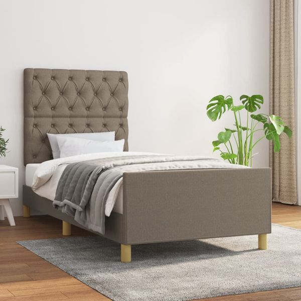 vidaXL Rám postele bez matraca Taupe 80x200cm Látka