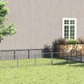 vidaXL Koterec pre psy strieborný 30 m² oceľ
