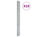 vidaXL Záhradné plotové stĺpiky 10 ks strieborné 220 cm pozinkov. oceľ