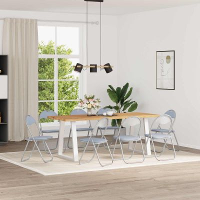 vidaXL Skladacia stolička 8 pcs Biely 48 x 43,5 x 81 cm Umelá koža