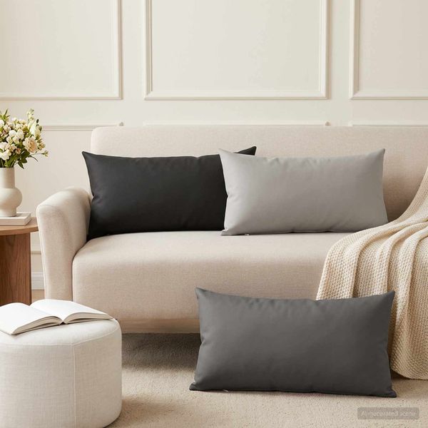 vidaXL Poťah na podložku 2 pcs HEERLEN Čierna 40 x 80 cm Polyester
