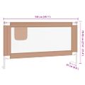 vidaXL Zábrana na detskú posteľ sivohnedá 150x25 cm látka
