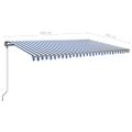 vidaXL Ručne zaťahovacia markíza s LED 5x3,5 m modro-biela