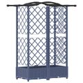 vidaXL Vyvýšený záhon s mriežkou a strechou Sivá 124 x 40 x 123 cm PP