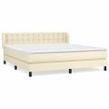 vidaXL Boxspring posteľ s matracom krémová 160x200 cm umelá koža