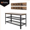 Botník s lavicou a vešiakom RUHHY 27037 73 cm, industriálny loft, hnedá doska Botník s lavicou a věšákem RUHHY 27037 73 cm, industriální loft, hnědá deska