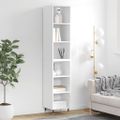 vidaXL Vysoká skrinka biela 34,5x32,5x180 cm spracované drevo