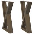 vidaXL Nohy konferenčného stolíka 2 ks, prírodná oceľ 38 x (42-43,3) cm, oceľ