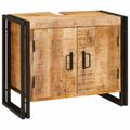 vidaXL Skrinka pod umývadlo Hnedá 71 x 33 x 58 cm Masívne mango drevo
