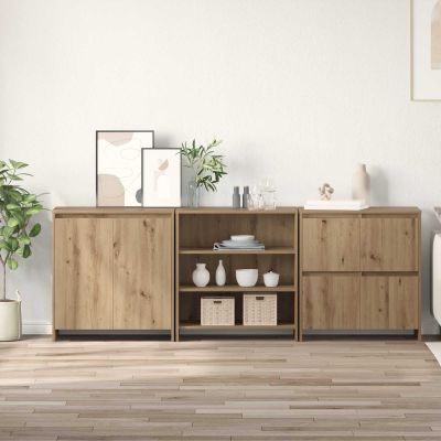vidaXL Servírovacia skriňa 3 pcs Remeselný dub 70 x 41 x 75 cm