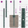 vidaXL Hexagonálny plot s stĺpom 25 x 1 m PVC potiahnutá oceľ Zelená