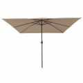 vidaXL Záhradný slnečník 295 x 295 x 245 cm Polyester a oceľ Sivohnedá