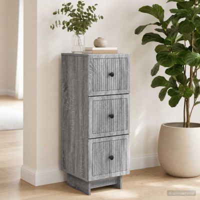 vidaXL Zásuvkový kabinet Sivá sonoma 33 x 34,5 x 90 cm