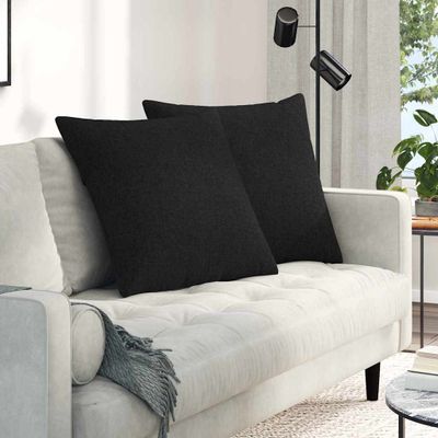 vidaXL Vankúše na pohovku 2 pcs Čierna 80 x 80 cm látka