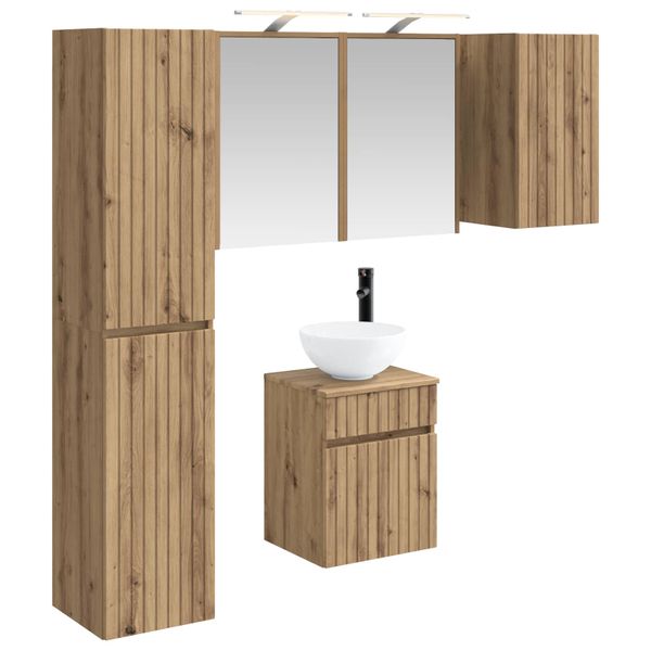 vidaXL Set kabinetov do kúpeľne 5 pcs Dub artisan 43 x 16 x 62,5 cm
