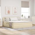 vidaXL Postel s úložným prostorem a matrací Krémová 180 x 200 cm Zamat